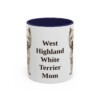 11oz West Highland White Terrier Dog Mom Mug, Navy, front view