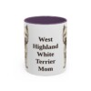 11oz West Highland White Terrier Dog Mom Mug, Purple, front view
