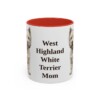 11oz West Highland White Terrier Dog Mom Mug, Red, front view