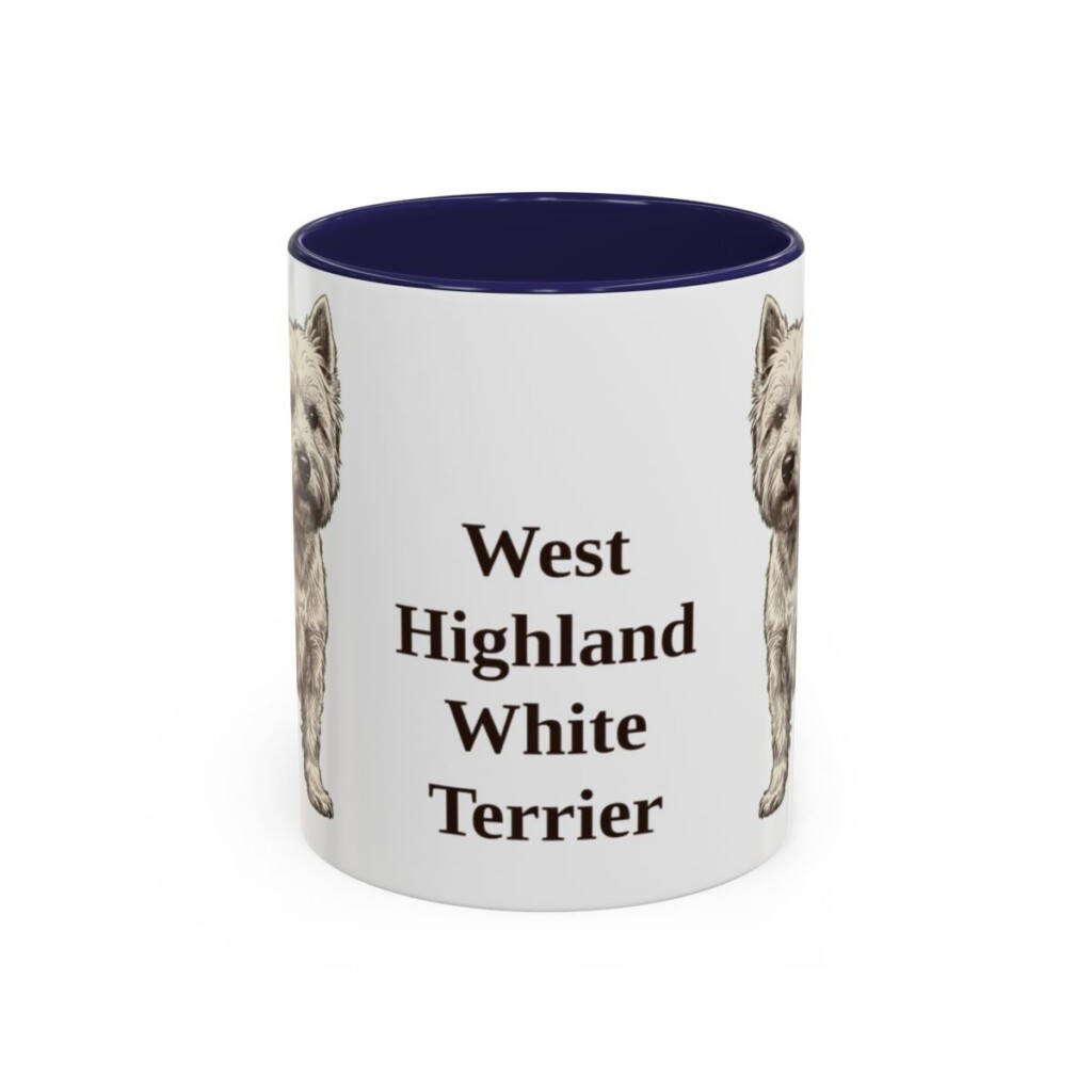 11oz-west-highland-white-terrier-mug-navy 11oz West Highland White Terrier Mug, Navy, front view