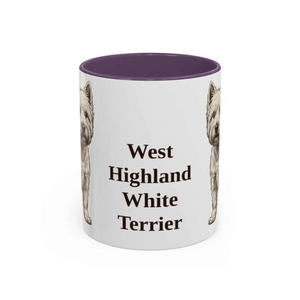 11oz-west-highland-white-terrier-mug-purple 11oz West Highland White Terrier Mug, Purple, front view