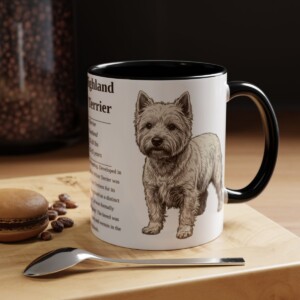 11oz West Highland White Terrier Mug, Black, lifestyle photo