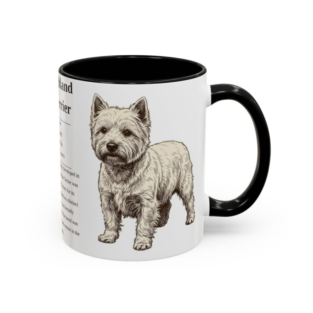 11oz West Highland White Terrier Mug, Black, right side view