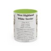 11oz West Highland White Terrier Mug, Light Green, front view