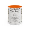 11oz West Highland White Terrier Mug, Orange, front view