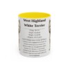 11oz West Highland White Terrier Mug, Yellow, front view