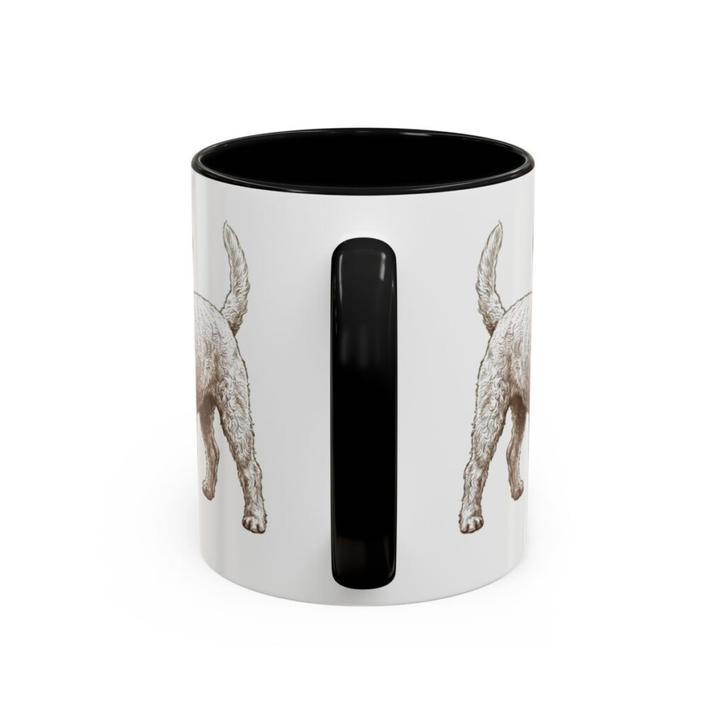 11oz Westiepoo Dog Dad Mug, Black, back view
