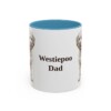 11oz Westiepoo Dog Dad Mug, Light Blue, front view