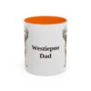 11oz Westiepoo Dog Dad Mug, Orange, front view