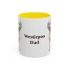 11oz Westiepoo Dog Dad Mug, Yellow, front view