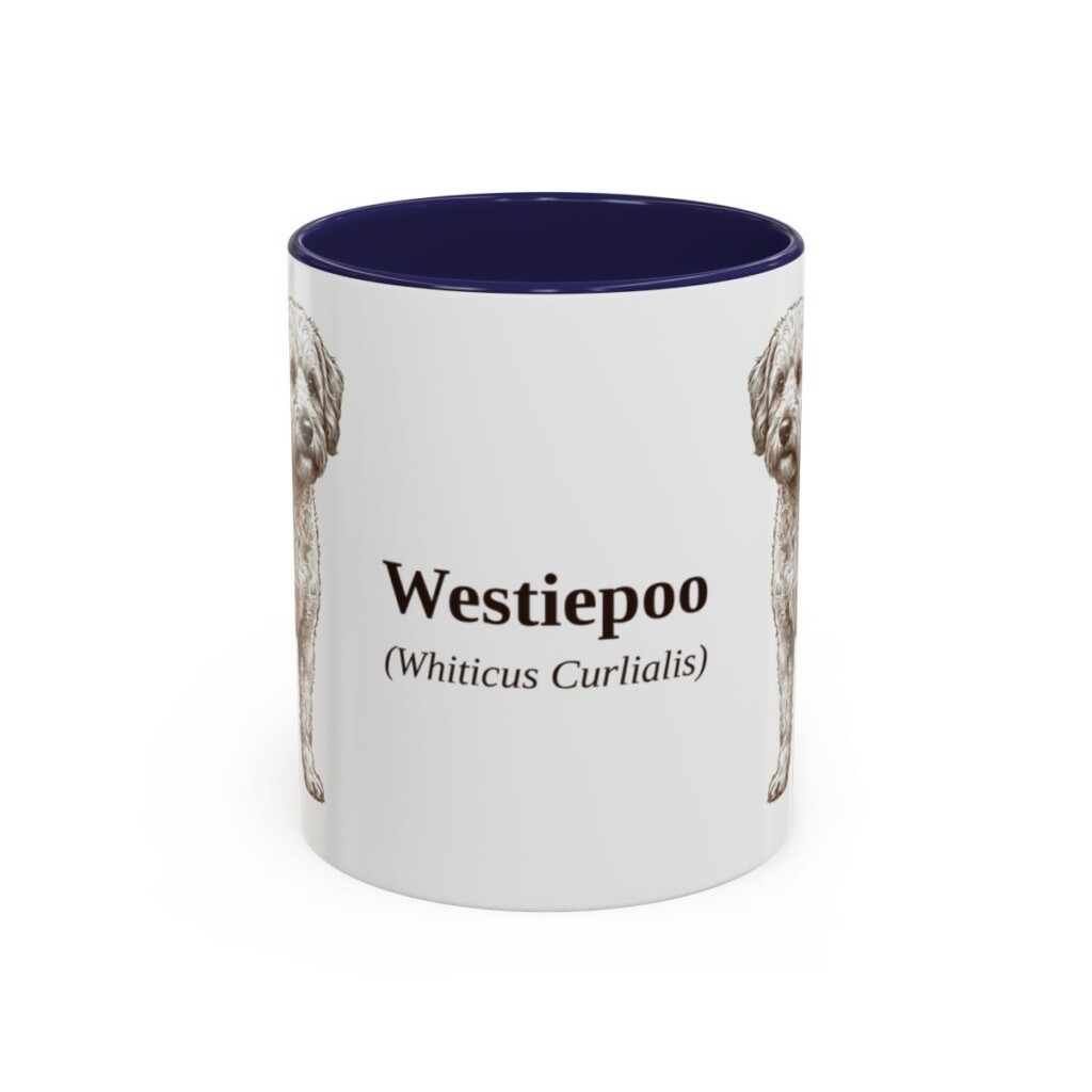 11oz-westiepoo-mug-latin-navy 11oz Westiepoo Latin Mug, Navy, front view