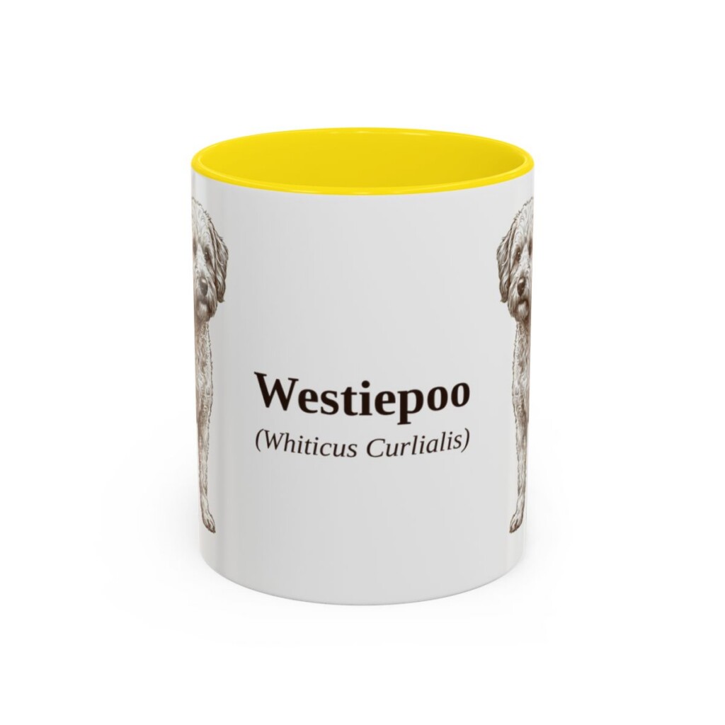 11oz-westiepoo-mug-latin-yellow 11oz Westiepoo Latin Mug, Yellow, front view