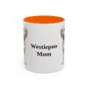 11oz Westiepoo Dog Mom Mug, Orange, front view