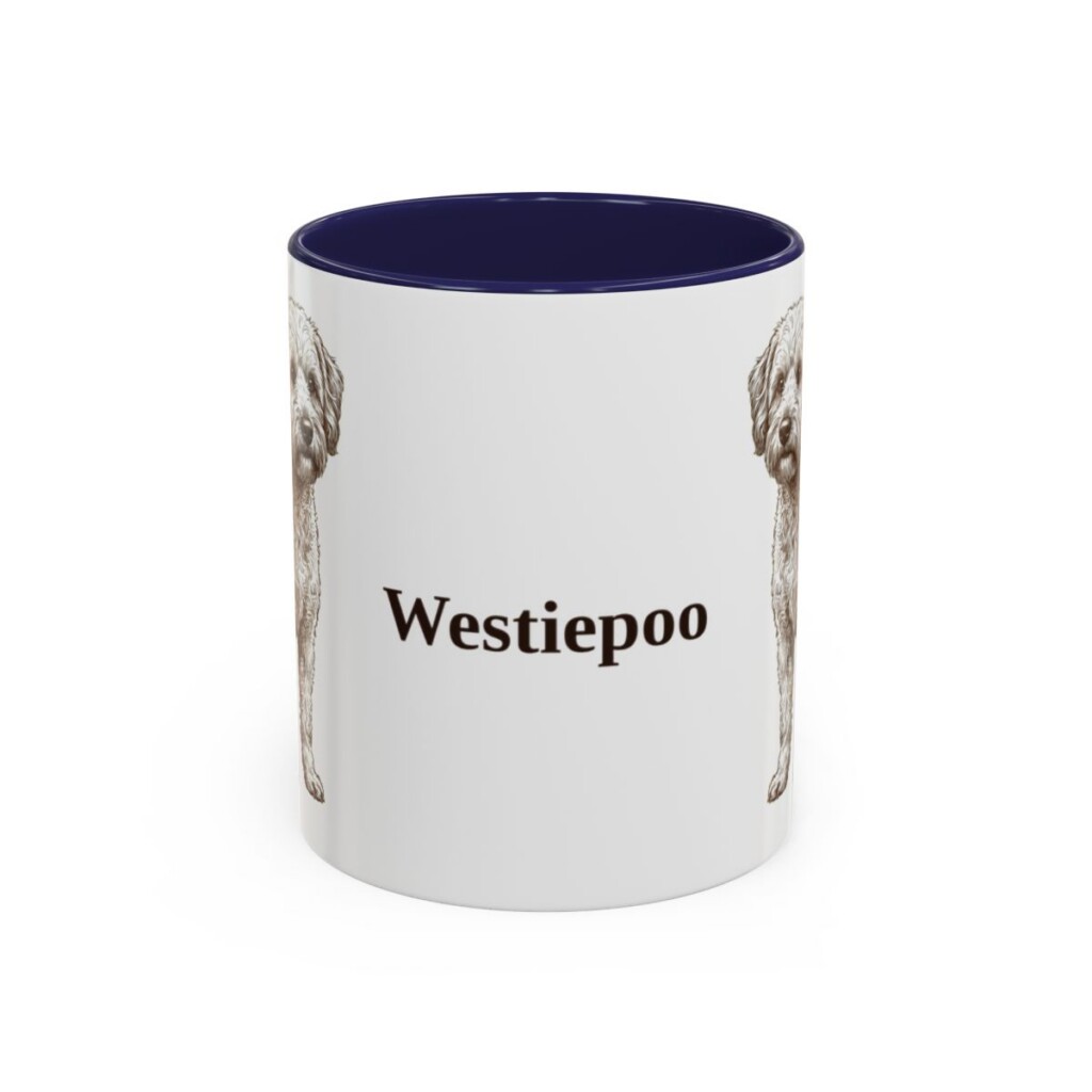 11oz Westiepoo Mug, Navy, front view