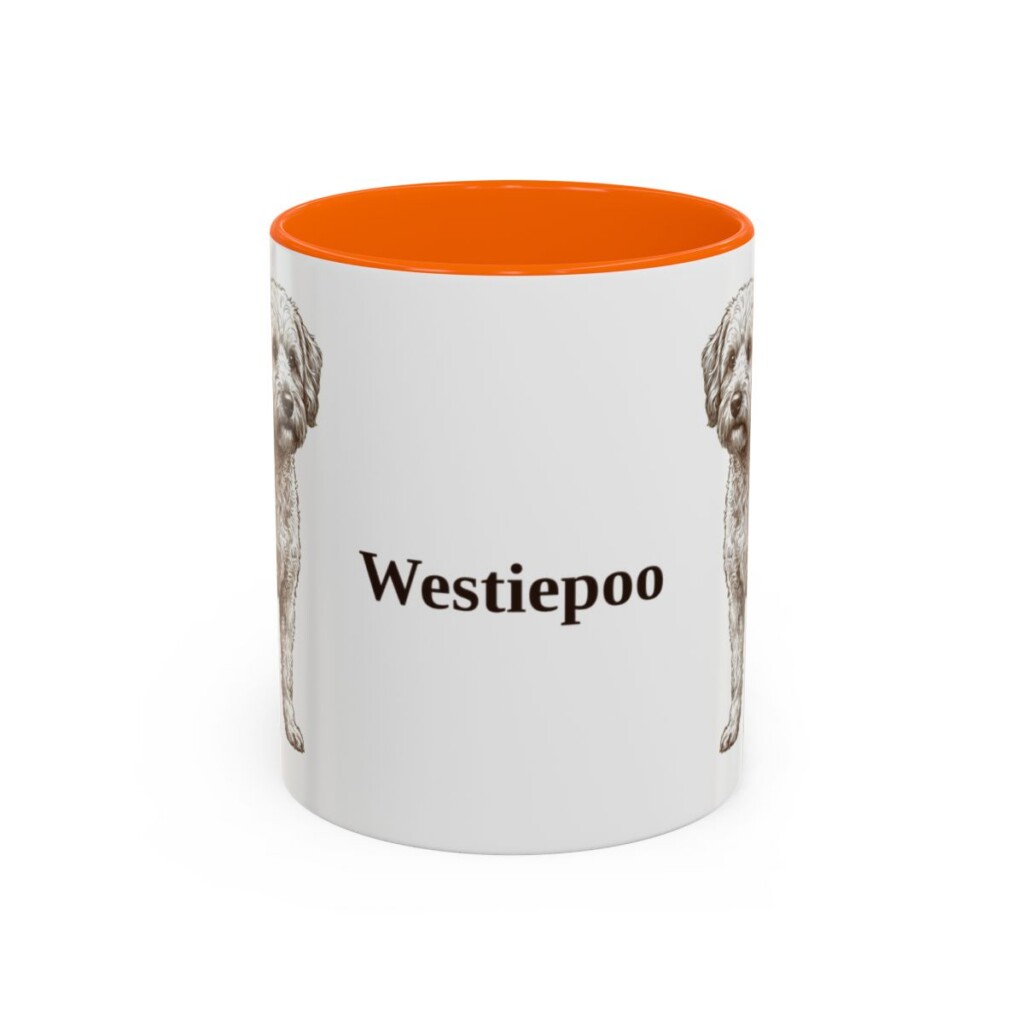 11oz Westiepoo Mug, Orange, front view