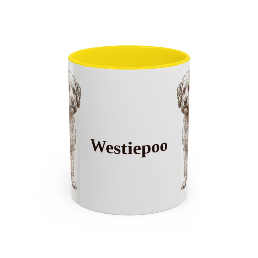 11oz Westiepoo Mug, Yellow, front view
