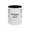 11oz Whippet Dog Dad Mug, Black, front view