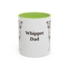 11oz Whippet Dog Dad Mug, Light Green, front view