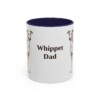 11oz Whippet Dog Dad Mug, Navy, front view