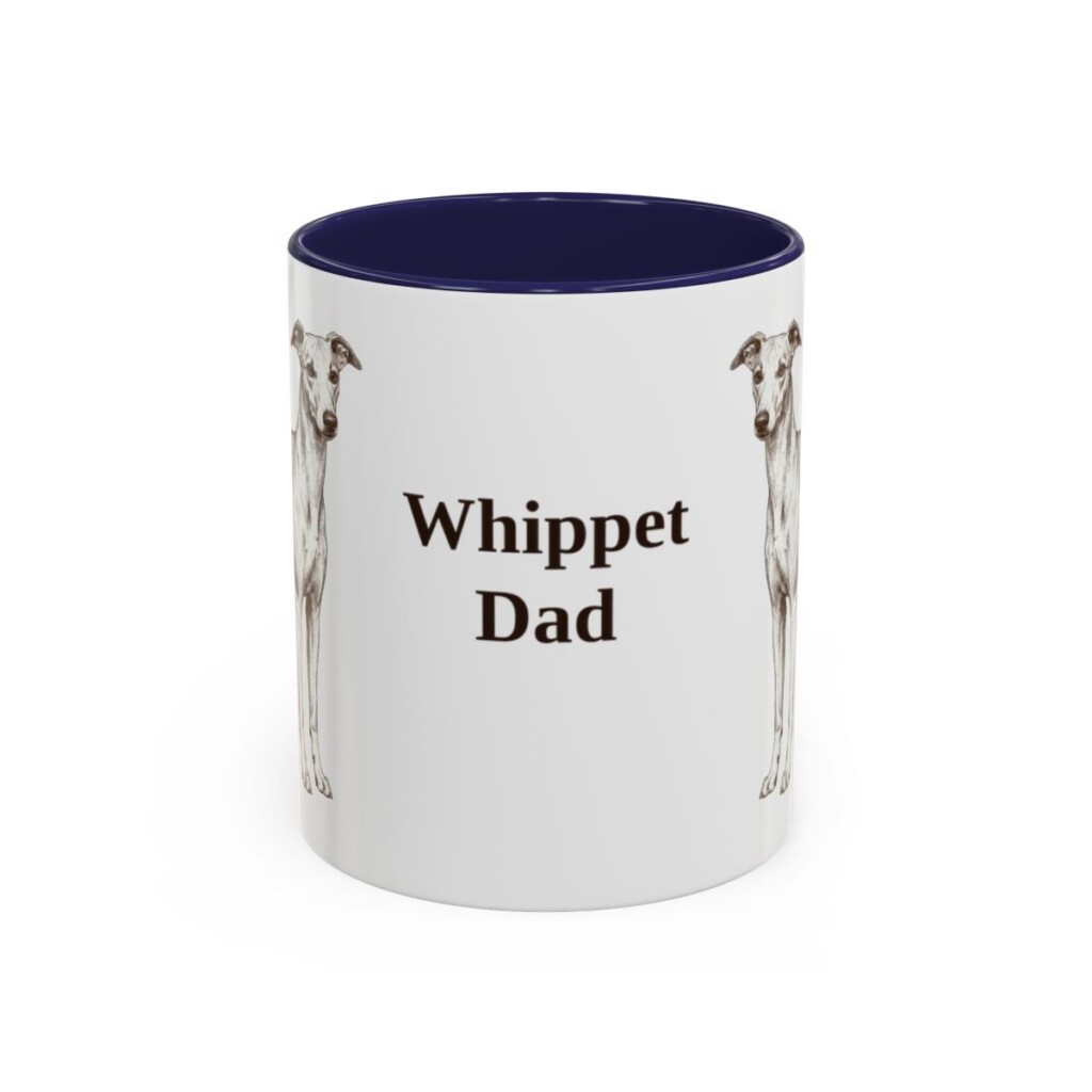 11oz Whippet Dog Dad Mug, Navy, front view