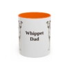 11oz Whippet Dog Dad Mug, Orange, front view