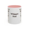 11oz Whippet Dog Dad Mug, Pink, front view