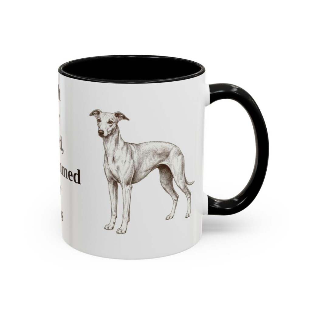 11oz-whippet-mug-humor-black-right 11oz Funny Whippet Mug, Black, right side view