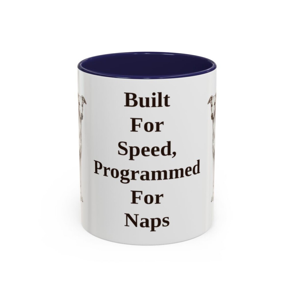 11oz-whippet-mug-humor-navy 11oz Funny Whippet Mug, Navy, front view