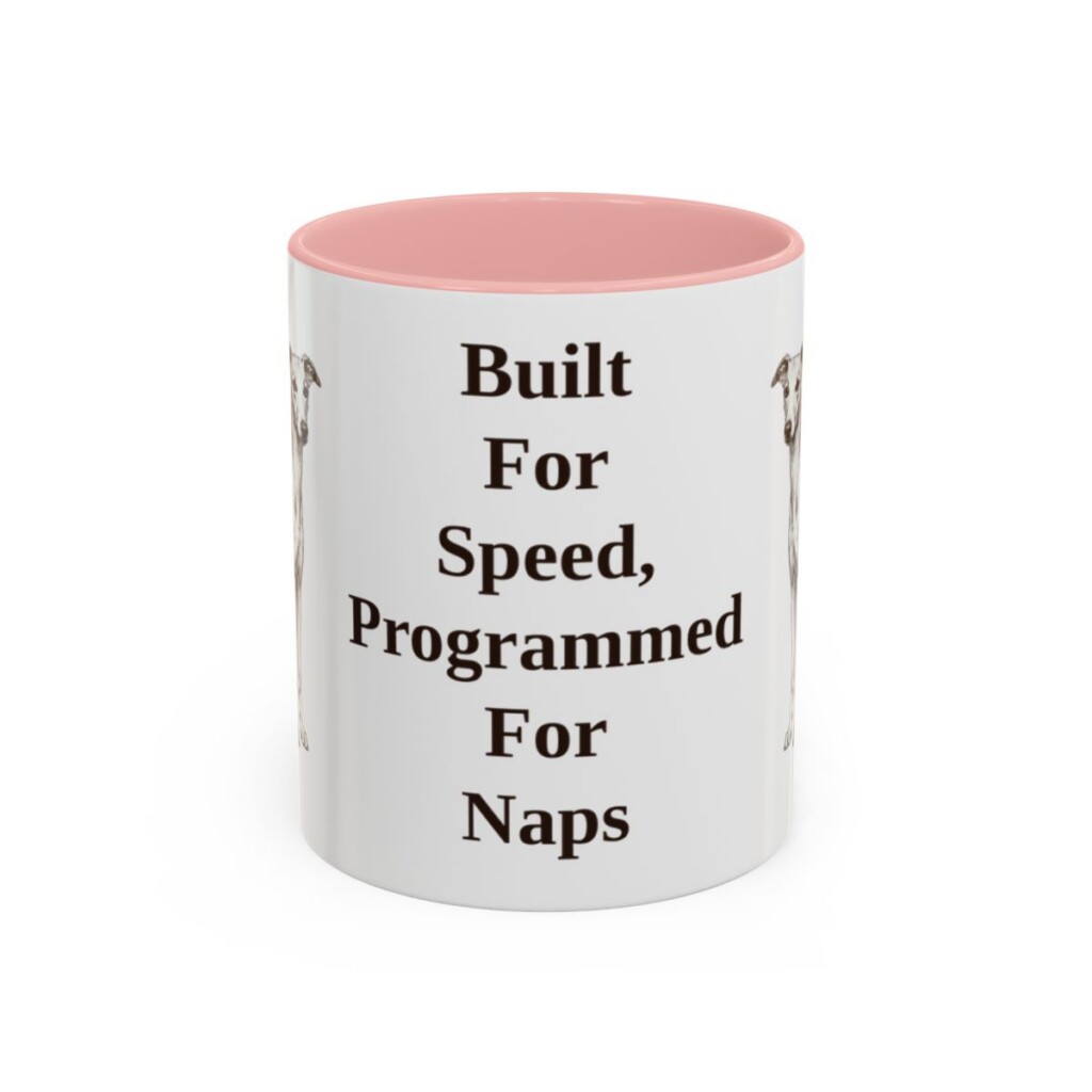 11oz-whippet-mug-humor-pink 11oz Funny Whippet Mug, Pink, front view