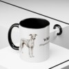 11oz Whippet Latin Mug, Black, lifestyle photo