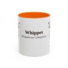 11oz Whippet Latin Mug, Orange, front view