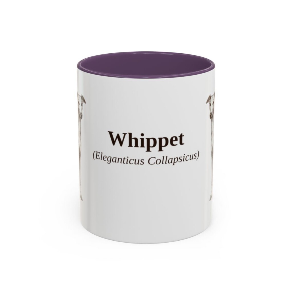 11oz Whippet Latin Mug, Purple, front view