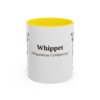 11oz Whippet Latin Mug, Yellow, front view