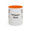 11oz-whippet-mug-mom-orange 11oz Whippet Dog Mom Mug, Orange, front view