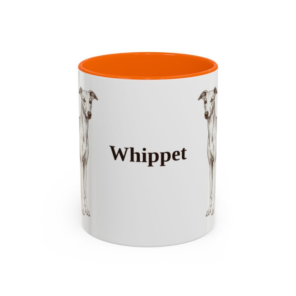 11oz Whippet Mug, Orange, front view