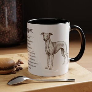 11oz Whippet Mug, Black, lifestyle photo