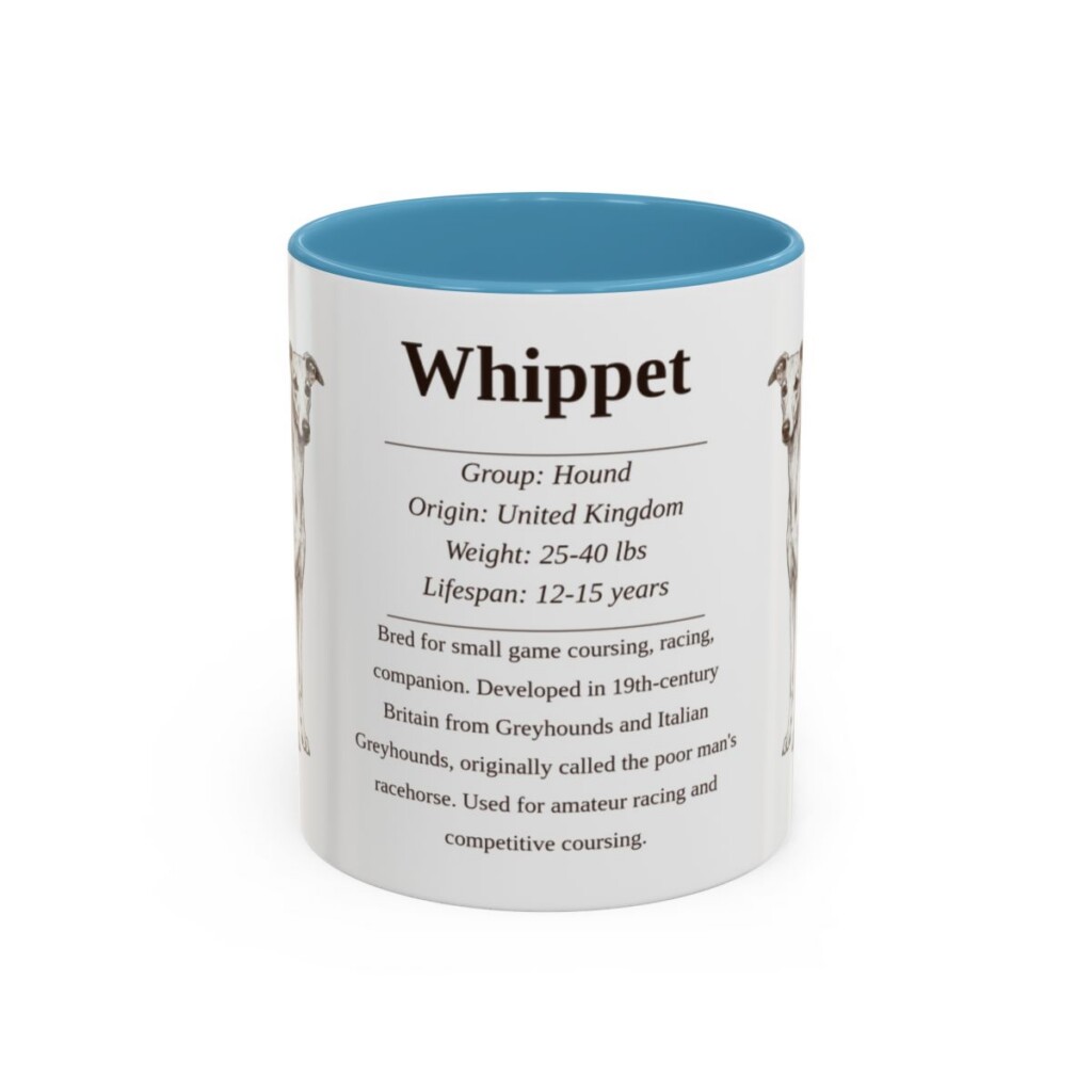 11oz Whippet Mug, Light Blue, front view