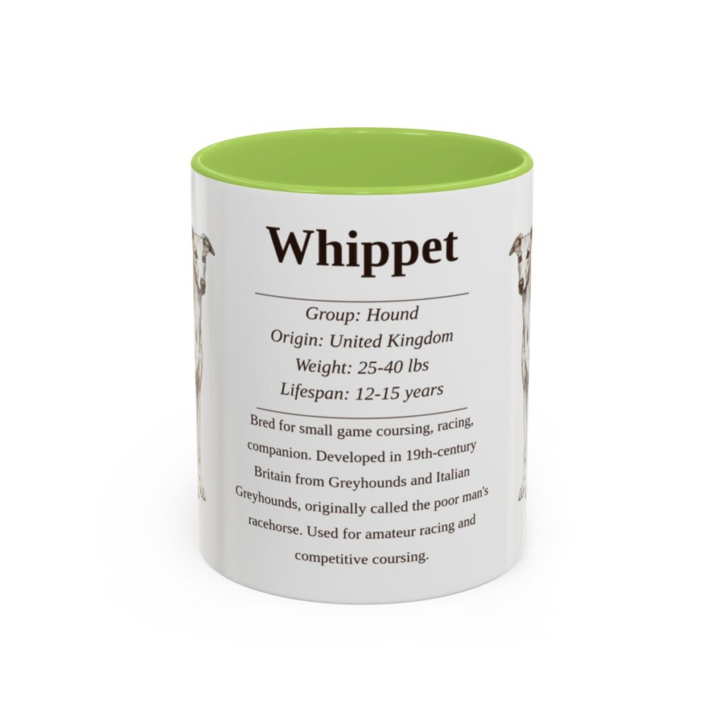 11oz Whippet Mug, Light Green, front view