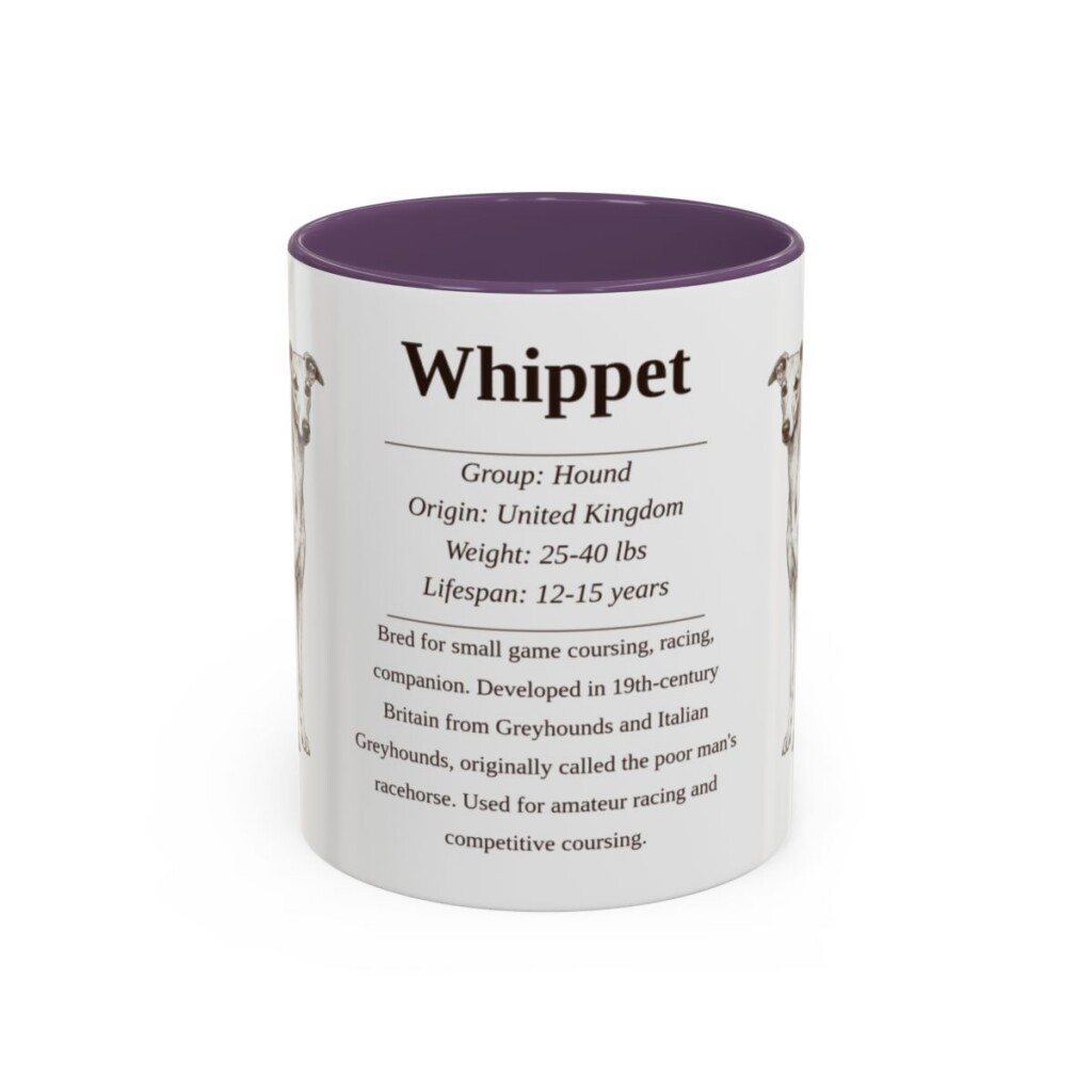 11oz Whippet Mug, Purple, front view