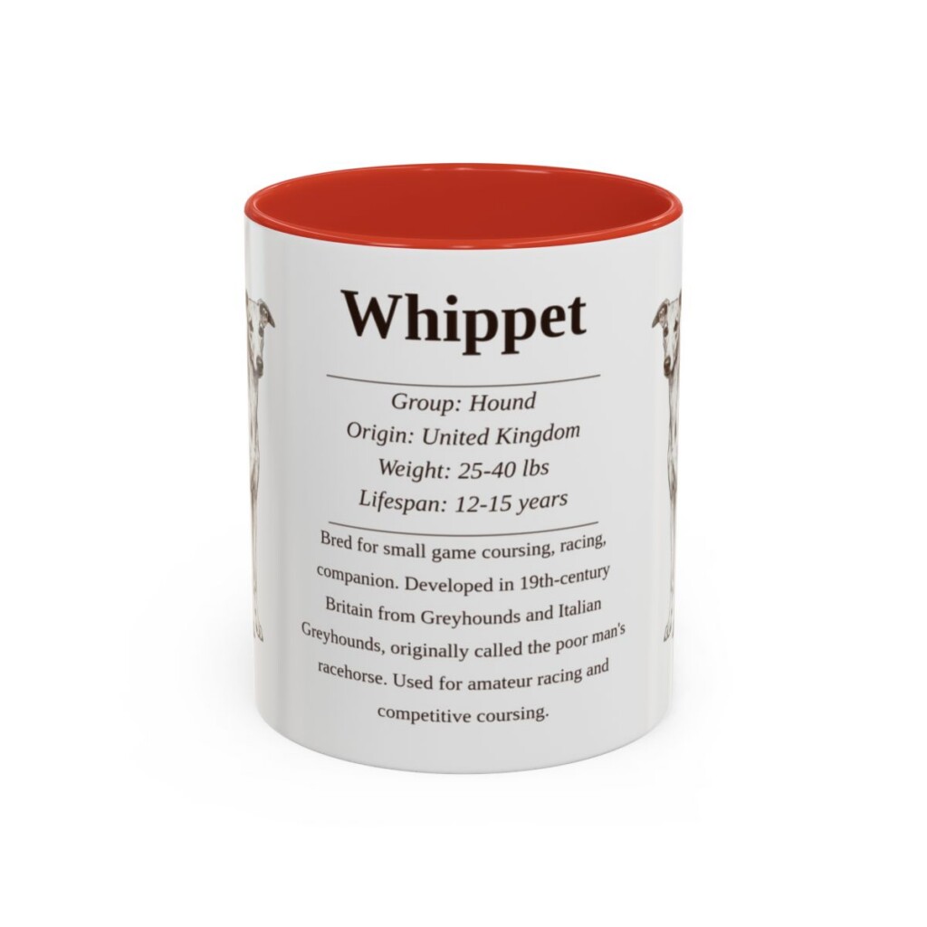 11oz Whippet Mug, Red, front view