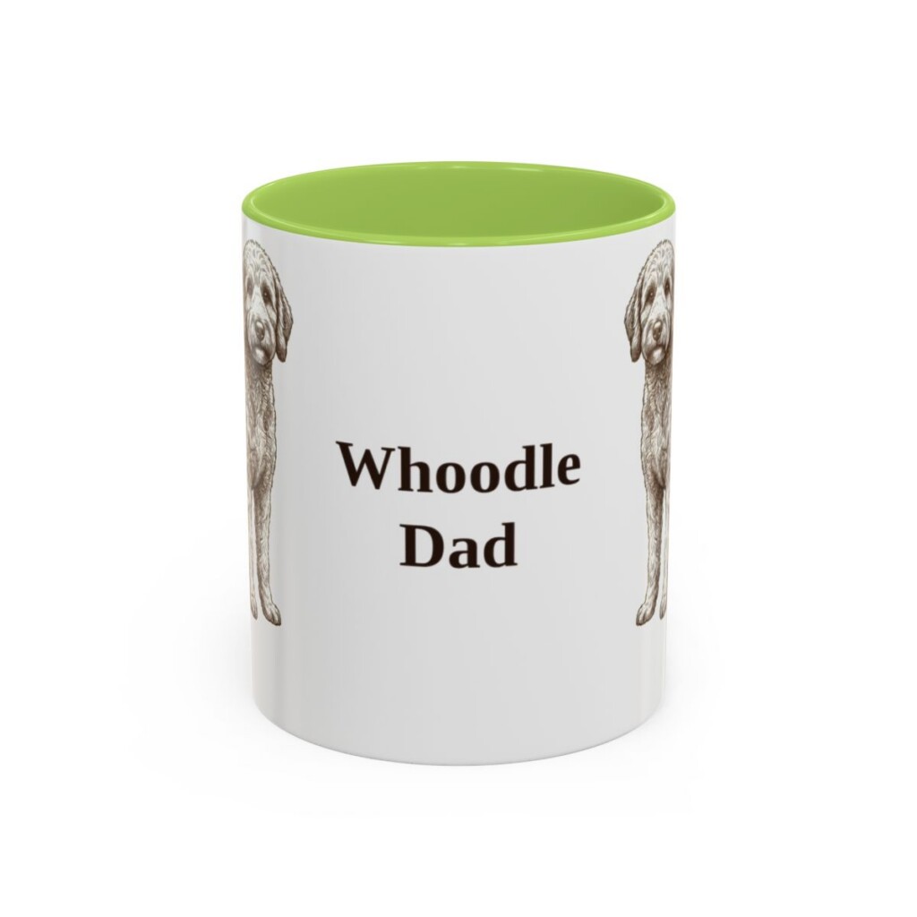 11oz-whoodle-mug-dad-light-green 11oz Whoodle Dog Dad Mug, Light Green, front view