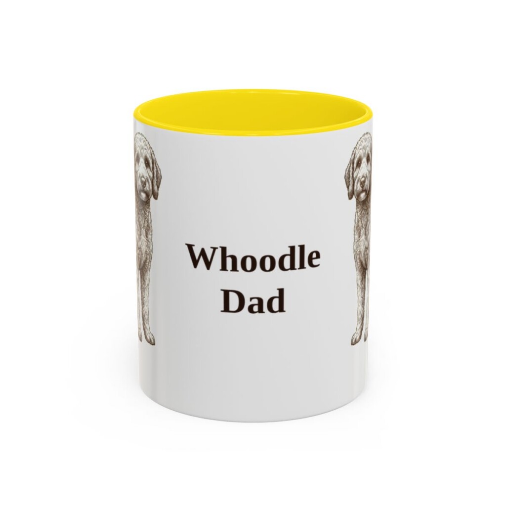 11oz-whoodle-mug-dad-yellow 11oz Whoodle Dog Dad Mug, Yellow, front view