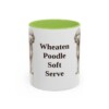 11oz Funny Whoodle Mug, Light Green, front view