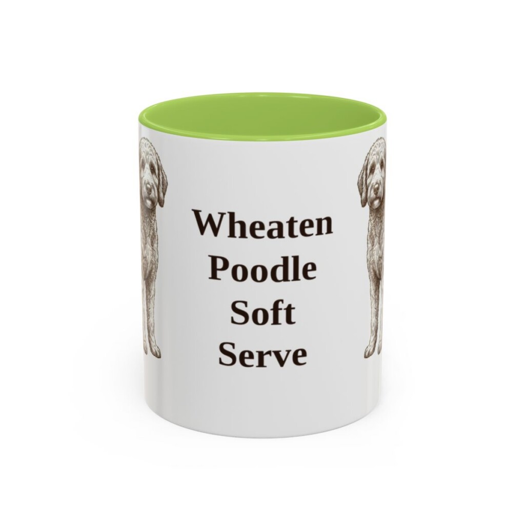 11oz Funny Whoodle Mug, Light Green, front view