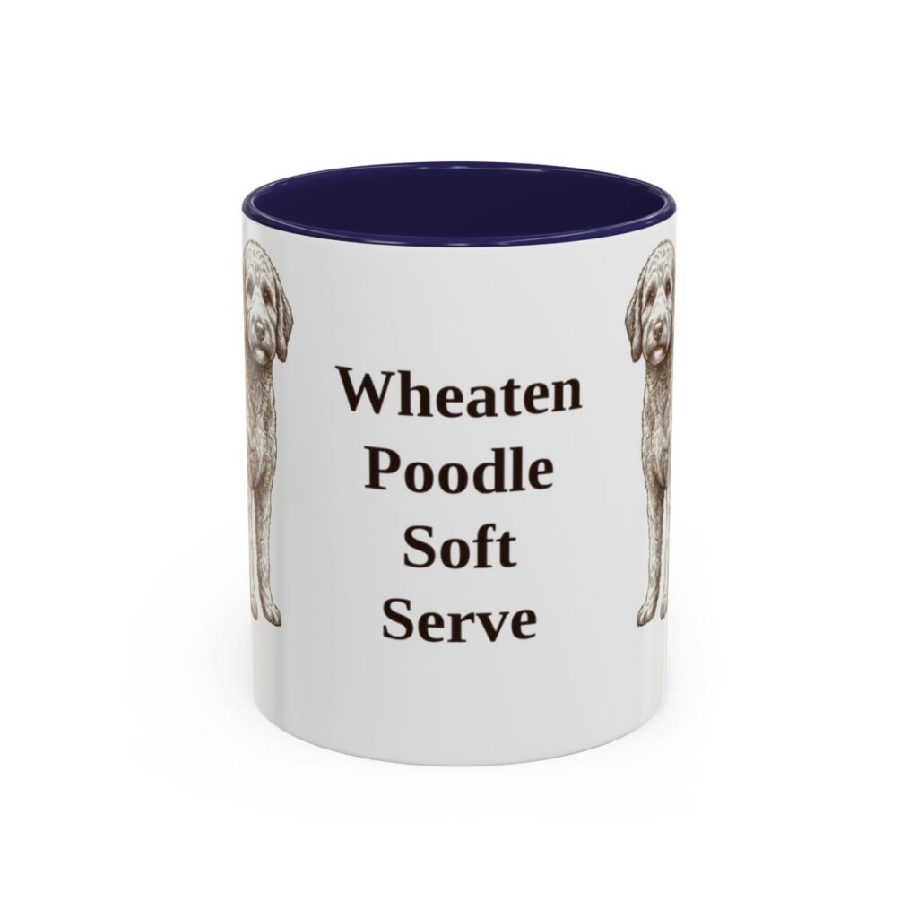 11oz Funny Whoodle Mug, Navy, front view
