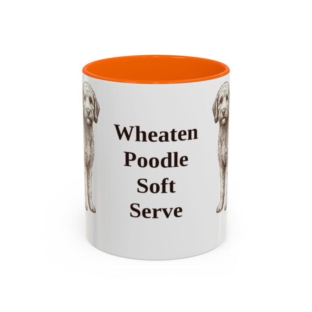 11oz Funny Whoodle Mug, Orange, front view