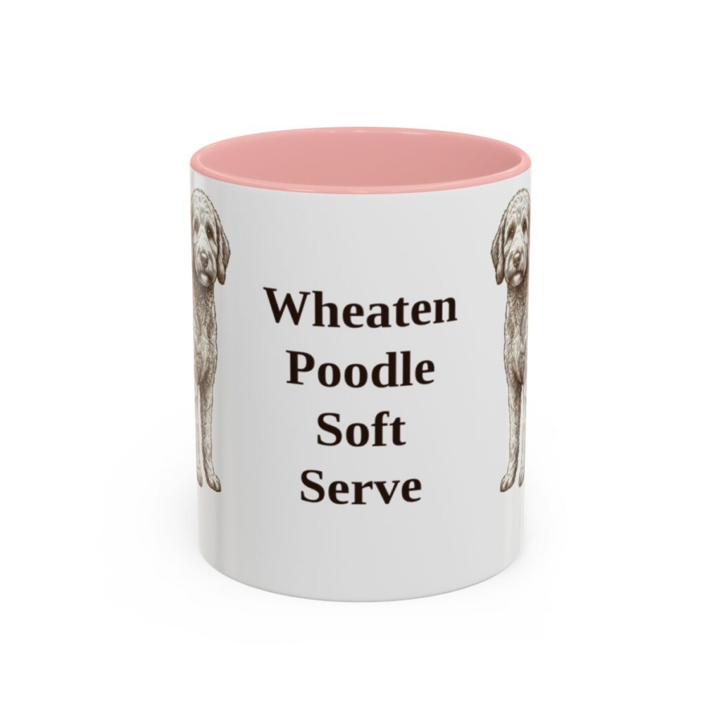 11oz Funny Whoodle Mug, Pink, front view