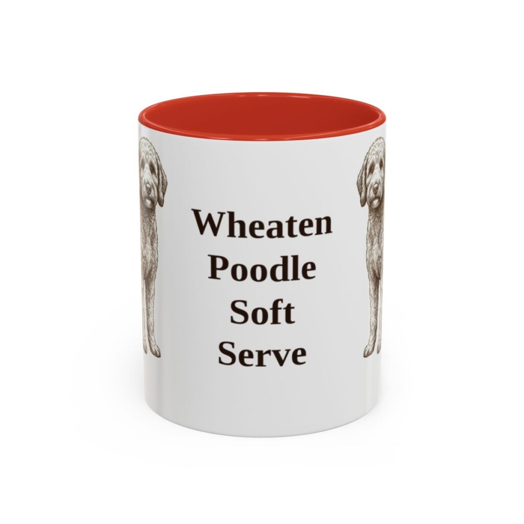 11oz Funny Whoodle Mug, Red, front view