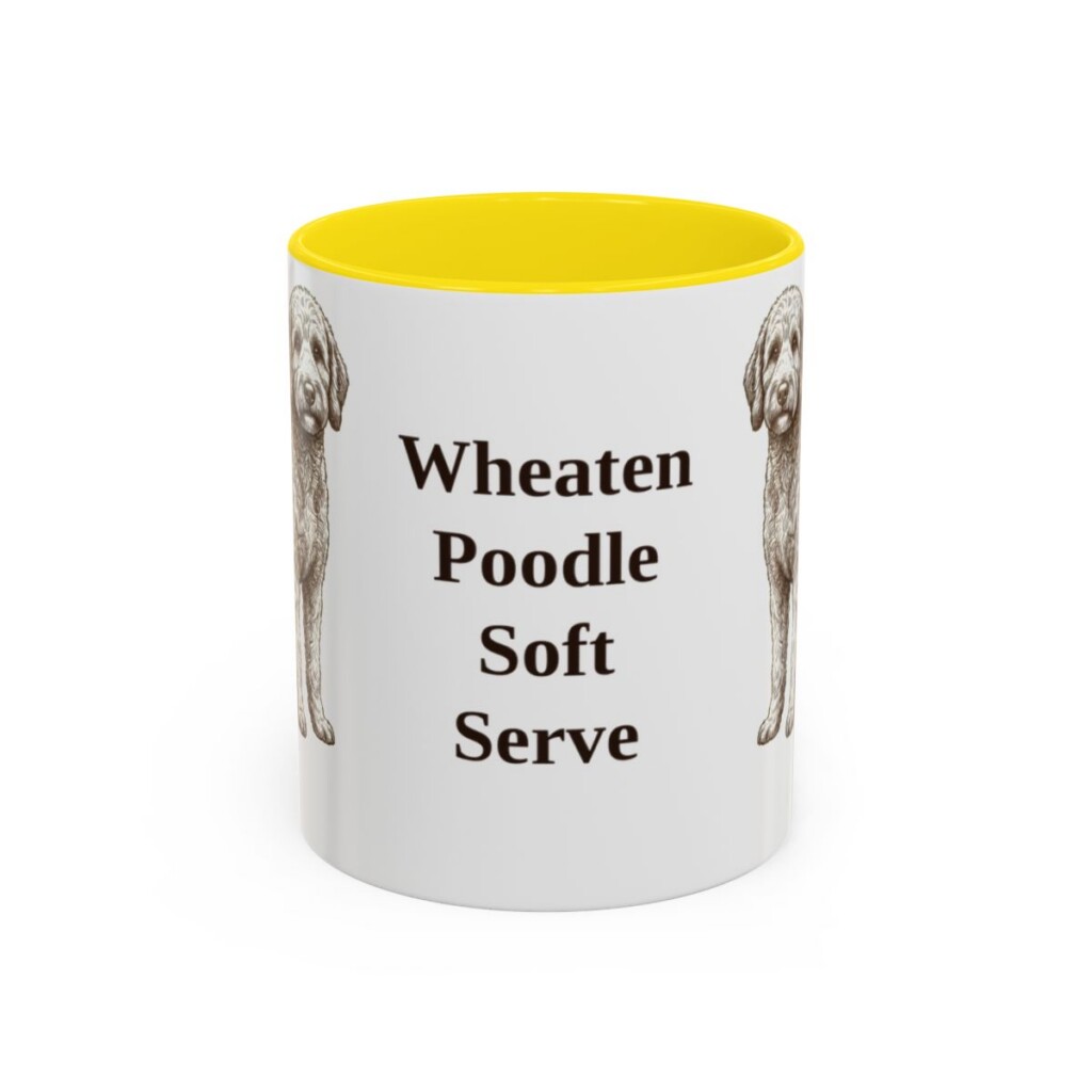 11oz Funny Whoodle Mug, Yellow, front view