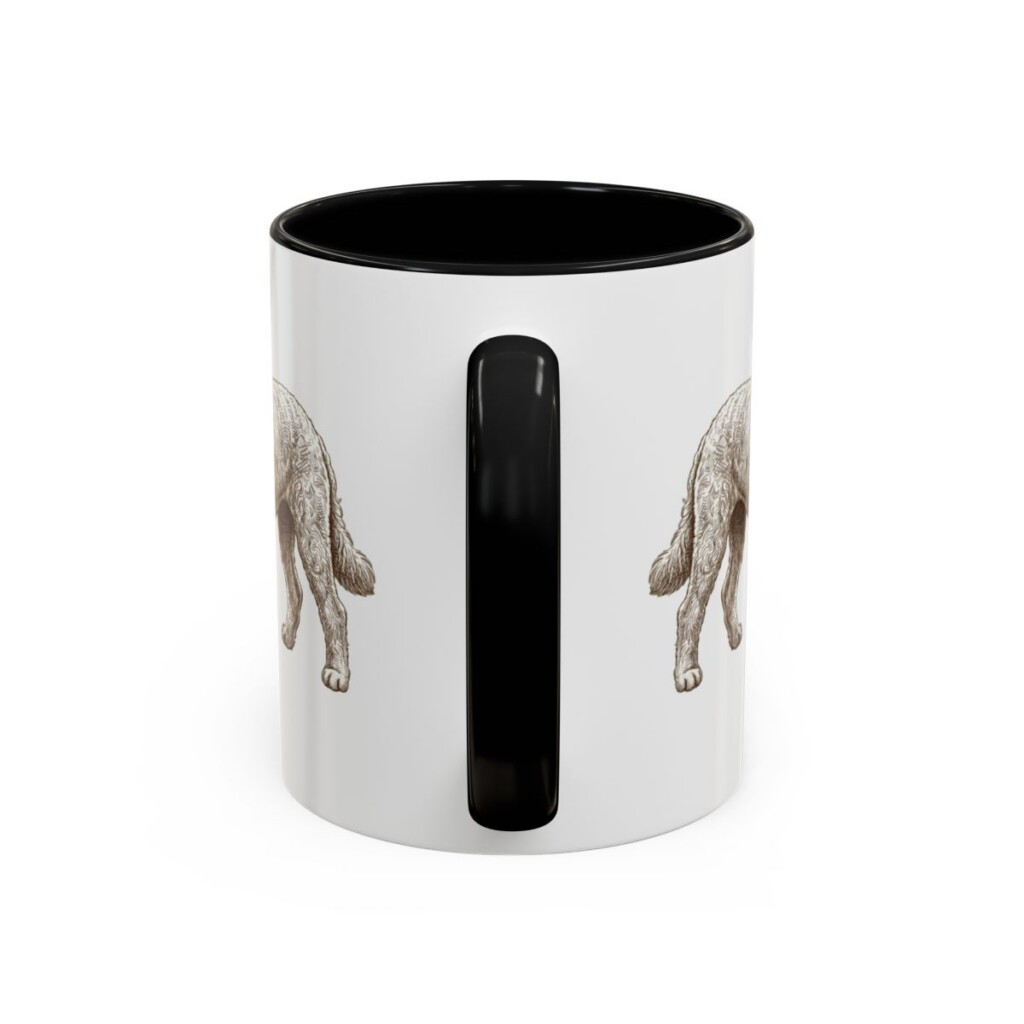 11oz Whoodle Latin Mug, Black, back view